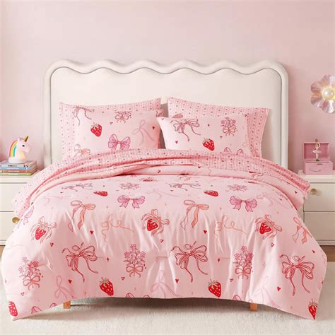 Amazon.com: BLOOMHAVEN Twin XL Comforter Set for Girls, 5 Pieces Pink ...