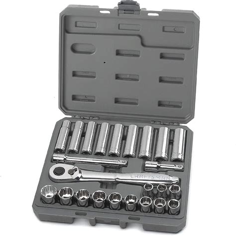 Craftsman Juego de Dados y Matraca de 1/2 12pts 24 piezas SAE/MM