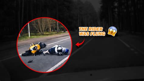 Motorcyclist thrown onto the road in unexpected incident