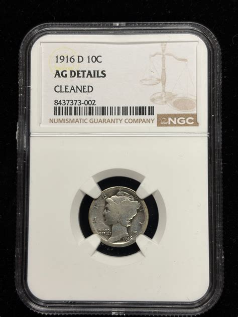 1916-D Mercury Dime AG Details | Jefferson Coin