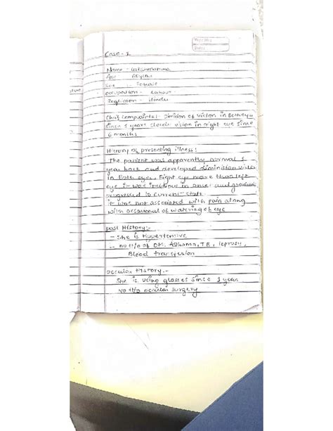 Ophthalmology Case Study Notes - Course Code: OPTH-101 - Studocu