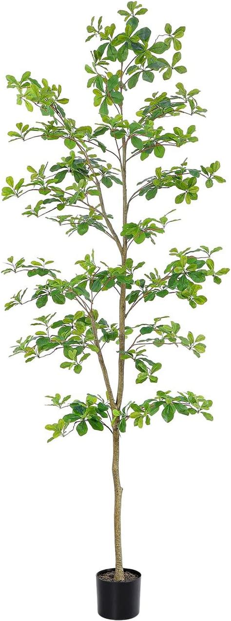 Bellacat Faux Black Olive Tree 7ft, Tall Faux Trees Indoor with Natural Trunk and Realistic ...