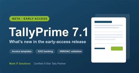 TallyPrime 7.1 Beta: New Features + Early Access | Mark IT