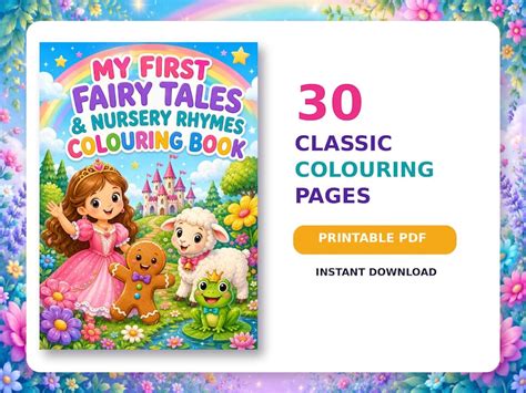 Fairy Tales & Nursery Rhymes Colouring Book for Kids Ages 3+ | 30 ...