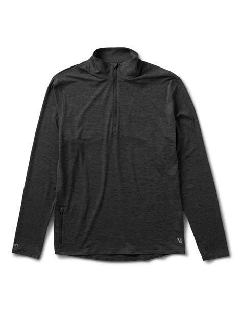 Vuori | Ease Performance 1/2 Zip - Charcoal Heather | The Sports Edit