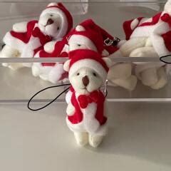 Teddy bear cute accessory shop doll keyring (1) - maccaron