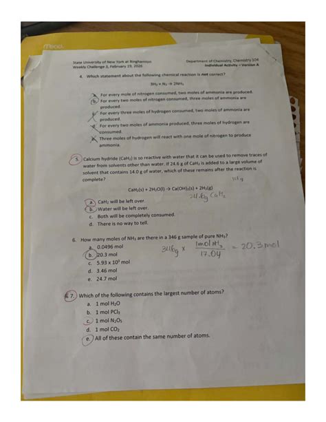 CHEM 104 Weekly Challenge 3 - Individual Activity Version A - Studocu