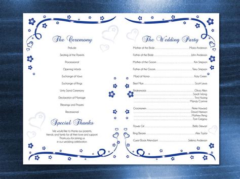 Free Printable Wedding Program Templates Word - Ablebionics