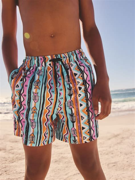 Buy Multicoloured Aztec Printed Swim Shorts (3-16yrs) from Next India
