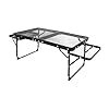 Matiko Adjustable Height Folding Camping Table, Portable Metal Mesh ...