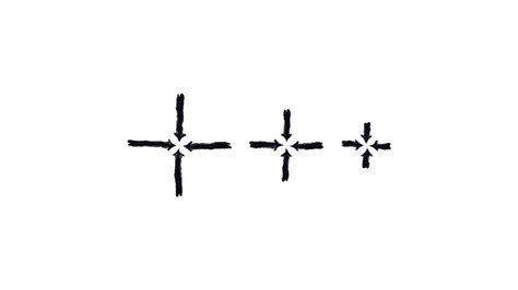 Straight arrows point to common center bold thick stroke animation ...