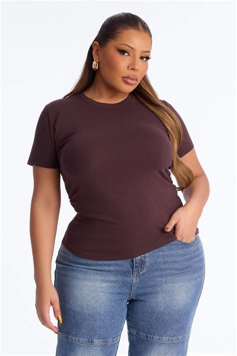 My Everyday Crew Neck Tee - Chocolate | Fashion Nova