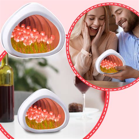 DIY Tulips Night Light, Handmade Heart-Shaped Night Light, Ambient ...