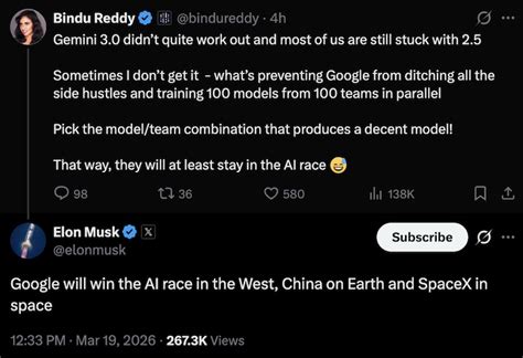 Google will win the AI race in the West, China on Earth, and SpaceX in ...