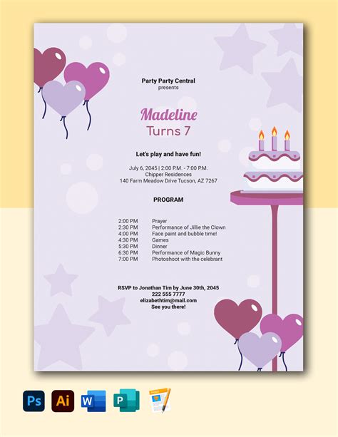 Birthday Party Program Sample Template | Template Samples