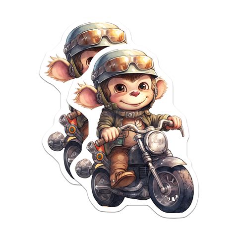 (2 Pack) Monkey Biker Magnets - Motorcycle Lover Decor - Funny Animal ...