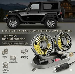 Ascension High Speed Moveable head Car Cooling Fan 12V With 360 Degree ...