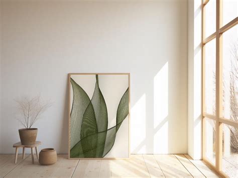 Buy Organic Green Line Art Botanical Abstract – Fine Art Poster Online ...