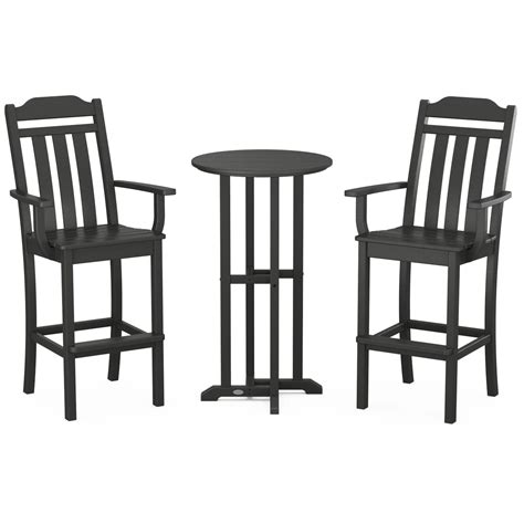 Polywood Cottage PWS1690-1-BL Cottage 3-Piece Farmhouse Bar Set | Zak's ...