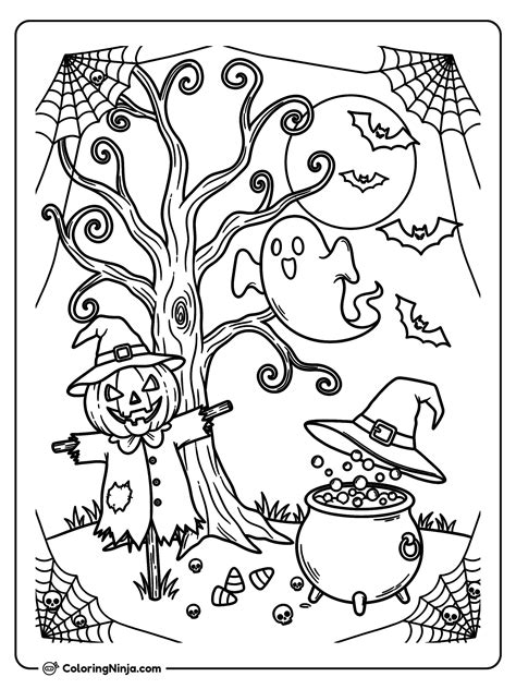 199 Dibujos de Halloween para Colorear (PDF Gratis) - Coloring Ninja
