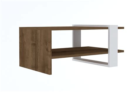 Tavolino in legno "Gaye" - 80 x 50 x 35 cm - Noce, Bianco | Leroy Merlin