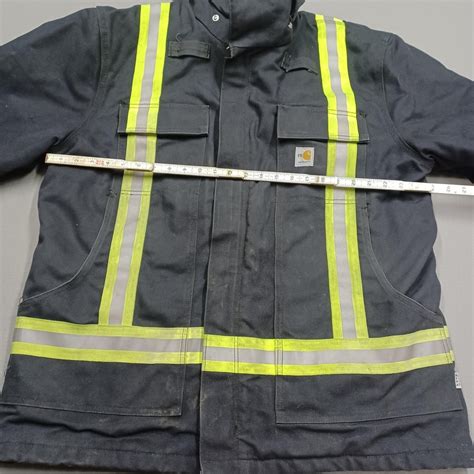 Carhartt FR Coat Mens Large Dark Reflective Hi Vis Quilt Parka Fire ...