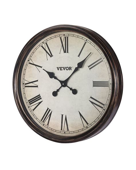 20 Inch Roman Numerals Wall Clock Battery Operated Silent Non Ticking ...