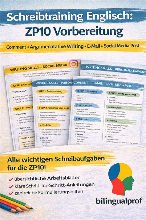 ZP10 Englisch – Writing System (GK) | Comment, Argumentative Writing, E-Mail, Social Media Post ...