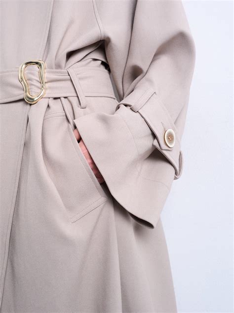 Topshop Oversized Belted Trench Coat, Stone