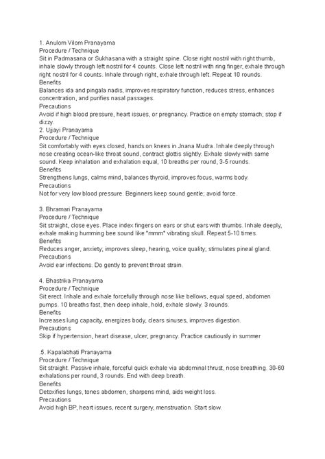 Untitled document - Very - Anulom Vilom Pranayama Procedure / Technique ...