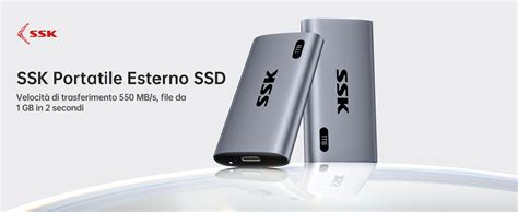 SSK 1TB Portable External SSD,External SSD up to 550MB/s,USB 3.2 Gen2 ...