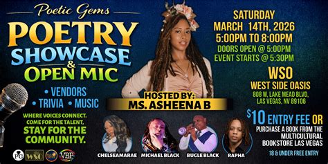 POETIC GEMS POETRY SHOWCASE & OPEN MIC, West Side Oasis, Las Vegas, 14 ...