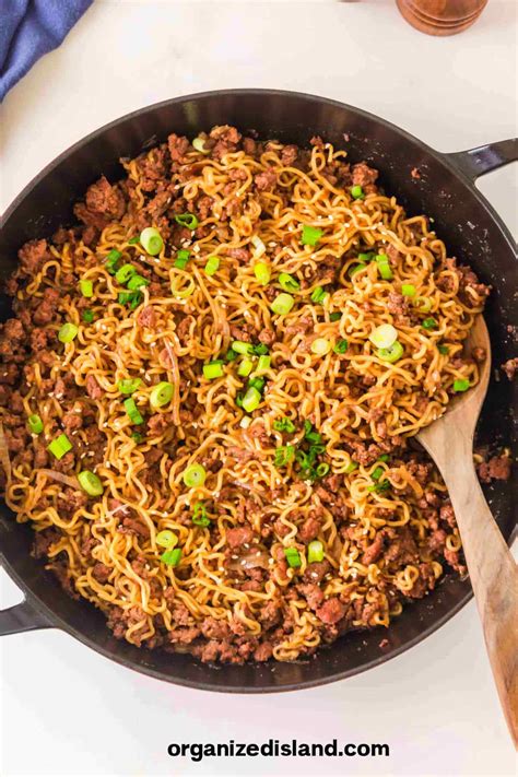 Beef and ramen noodles