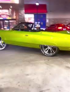 Candy lime gold Chevy vert on Forgiatos sliding out