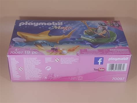 New Playmobil Magic Mermaid King of the Sea with Shark Chariot 70097 Sealed