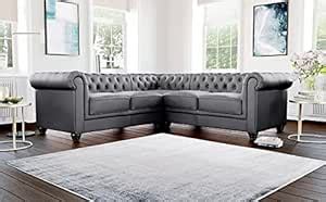 Homax. SF127 Solid Sal Wood Leatherette Upholstered 4 Seater Sofa Set ...
