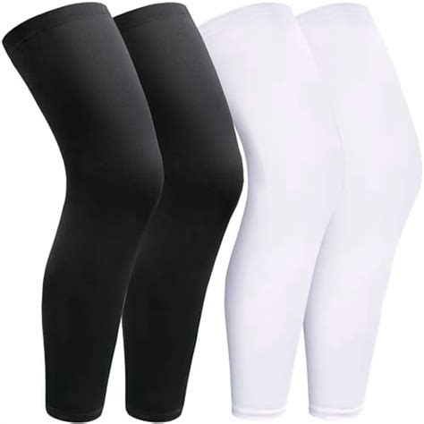 2 Pairs Leg Sleeves,Full Leg Compression Sleeve for Men Women,Long Knee Sleeve with Anti-slip ...