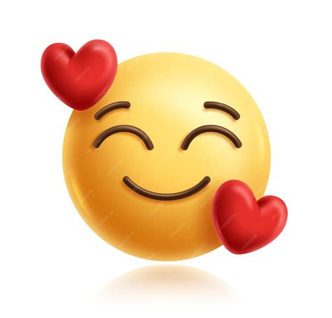 Em amor emoji 3d clipart personagem emoji personagem bonito em sorrindo ...