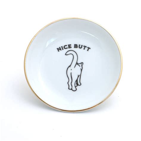 Cat Butt Ring Dish with 22k Gold Accents – Fuzzy Loon Designs