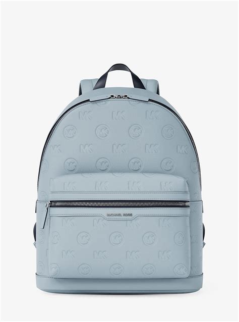 Michael Kors Cooper Medium Logo Debossed Dome Backpack Pale Ocean ...