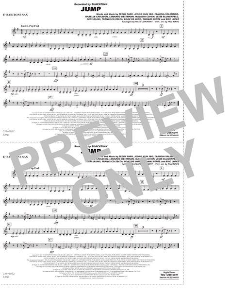 Jump (arr. Matt Conaway) - Eb Baritone Sax by BLACKPINK Sheet Music for Marching Band at Sheet ...