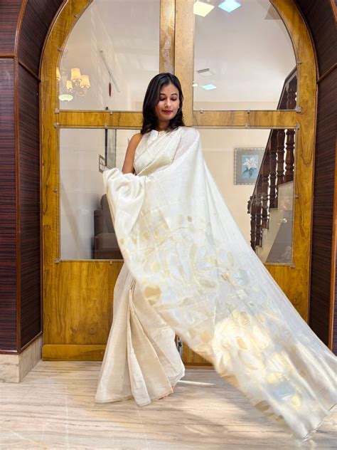 Premium linen tissue saree – Kruthika Designer Studio