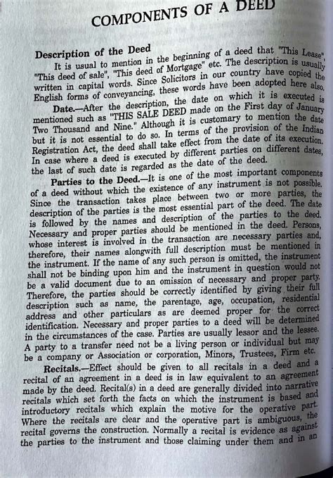 NENTS OF A DEED: Meaning & Components in Legal Context - Studocu