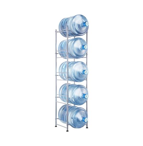 5 Tier Water Jug Holder, 5 Gallon Bottle Rack - Heavy Duty Storage for ...