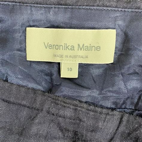 Veronika Maine Womens Size 10 Crushed Effect Straight Layered Midi ...