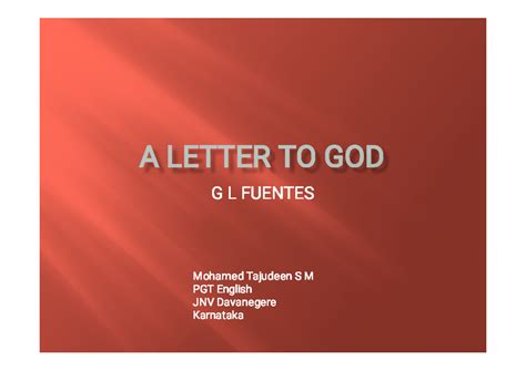 Letter to God: An Analysis of Faith and Disappointment (PGT) - Studocu