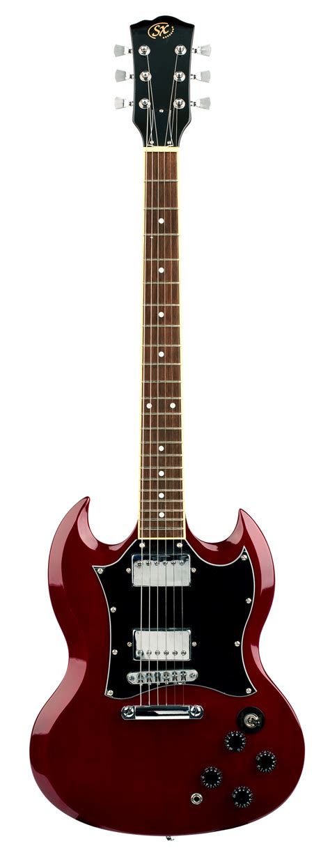 SX SG Style Electric Guitar Pack with Bag in Transparent Wine Red ...