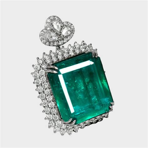 No reserve price - Pendant - 14 kt. White gold, IGI 23.48 ct Zambia ...