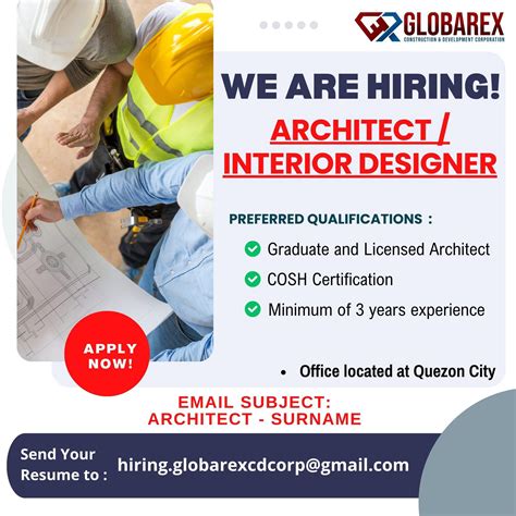 Architects, Engineers, Interior Designers, Urban Designers PH JOBS | 𝗪𝗘 ...