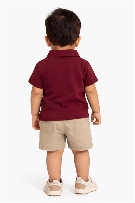 Bloomup Baby Boys Lovely Forest Polo T-Shirt & Shorts Set – Lavender A ...